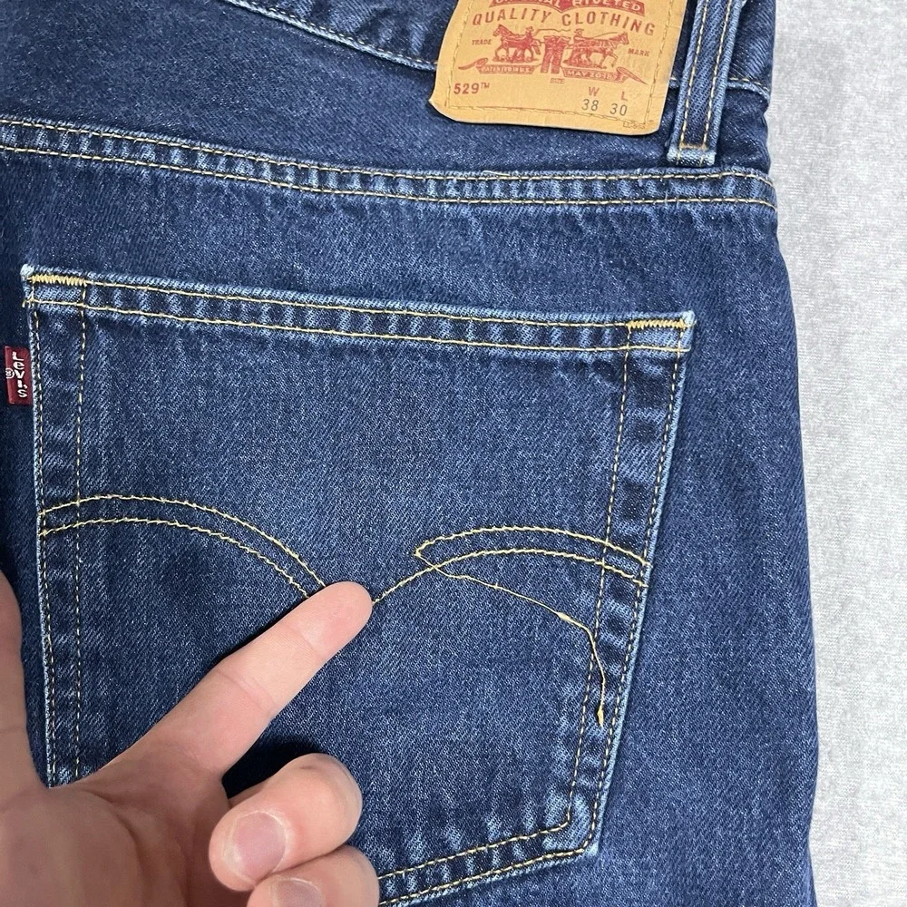 Vintage Levis Jeans Mens 38x30 Blue 529 Low Straight Dark Denim Cotton Y2K